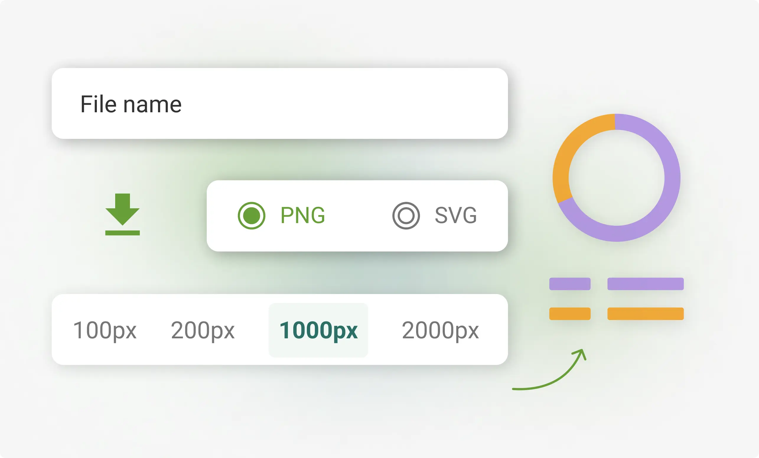 Select file format and download