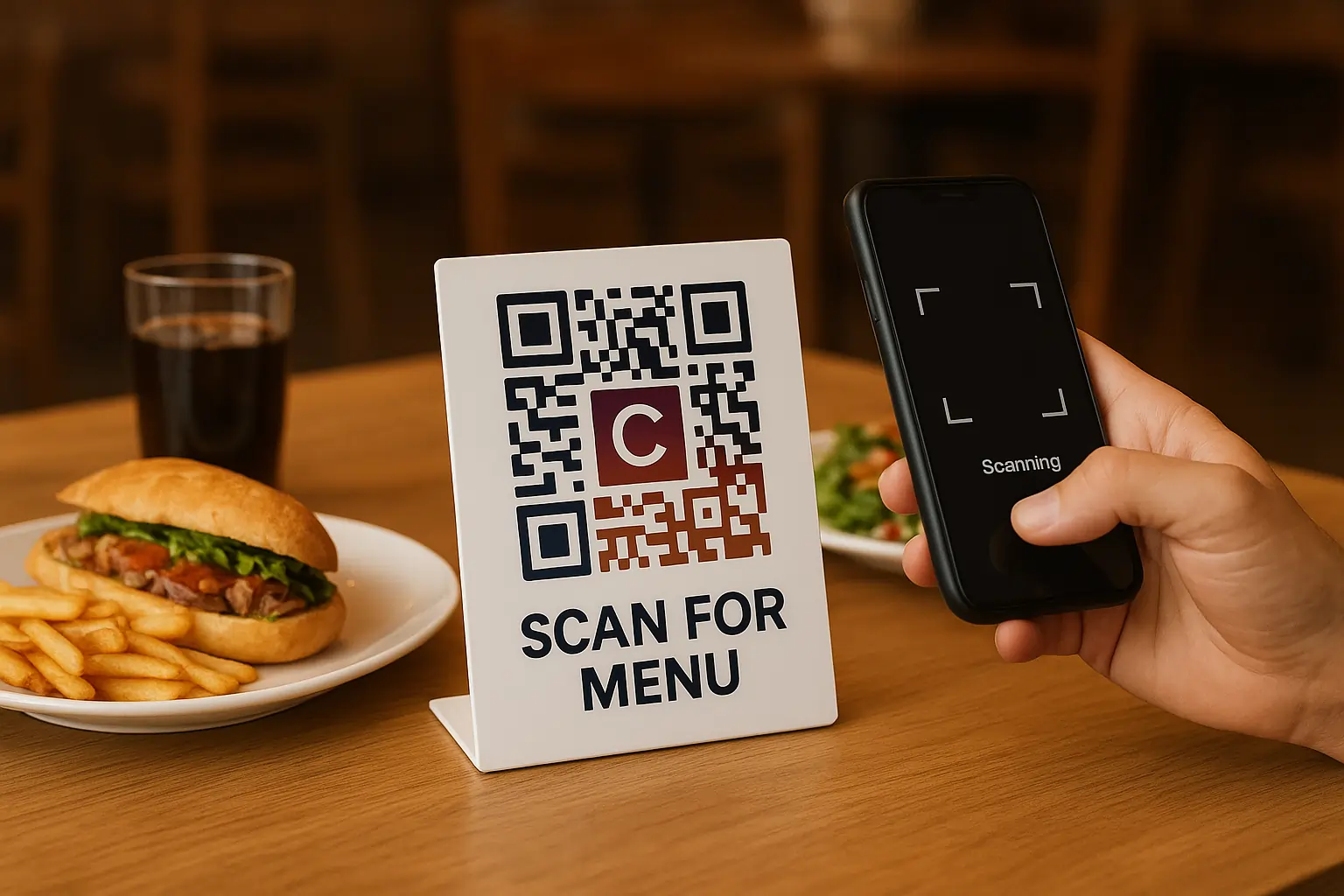 QR Codes on Table Tops
