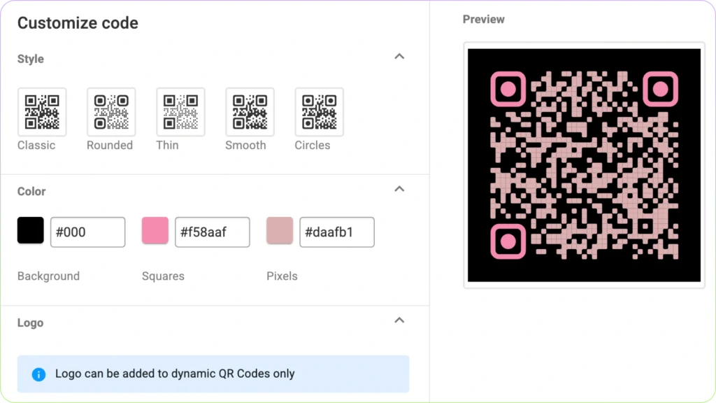 Customize your LinkedIn QR Code in TQRCG