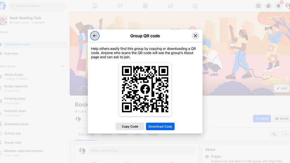 Download Facebook Group QR