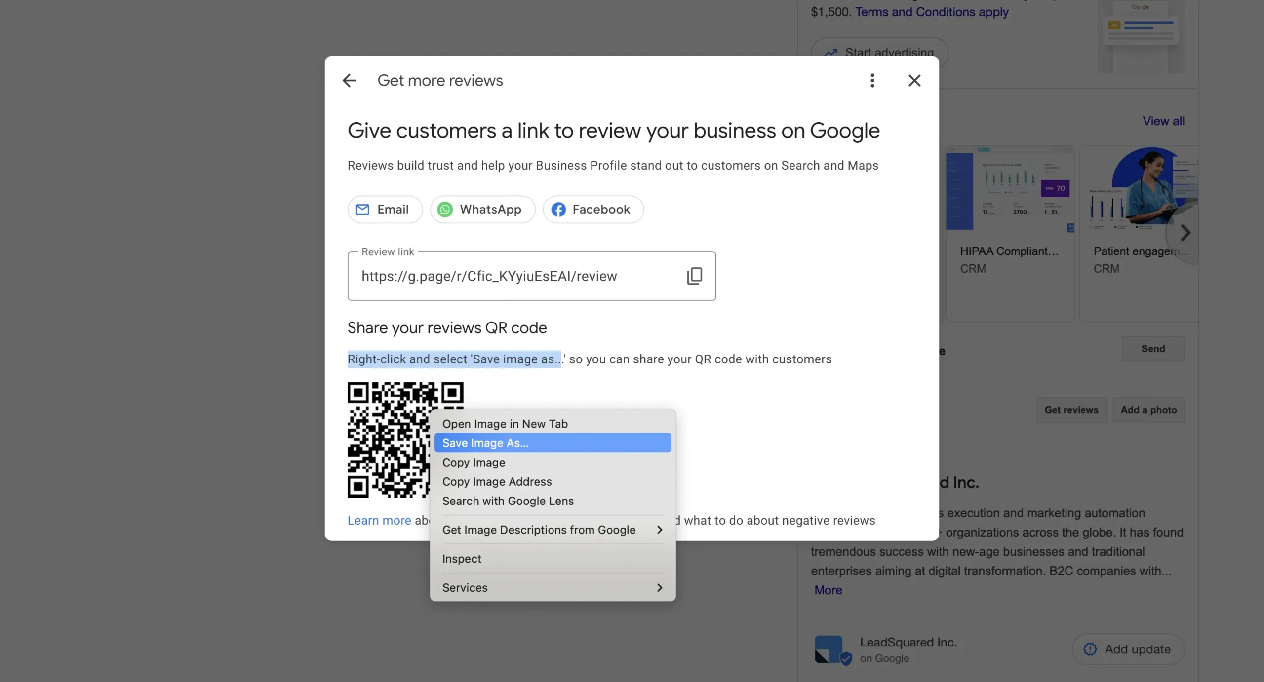 Download Google Review QR Code