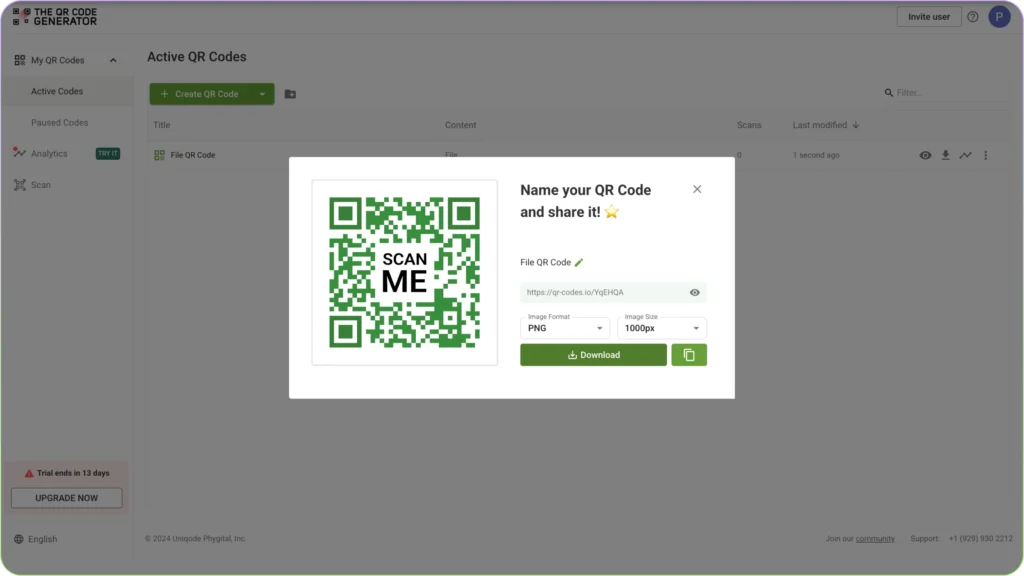 Download your image qr code