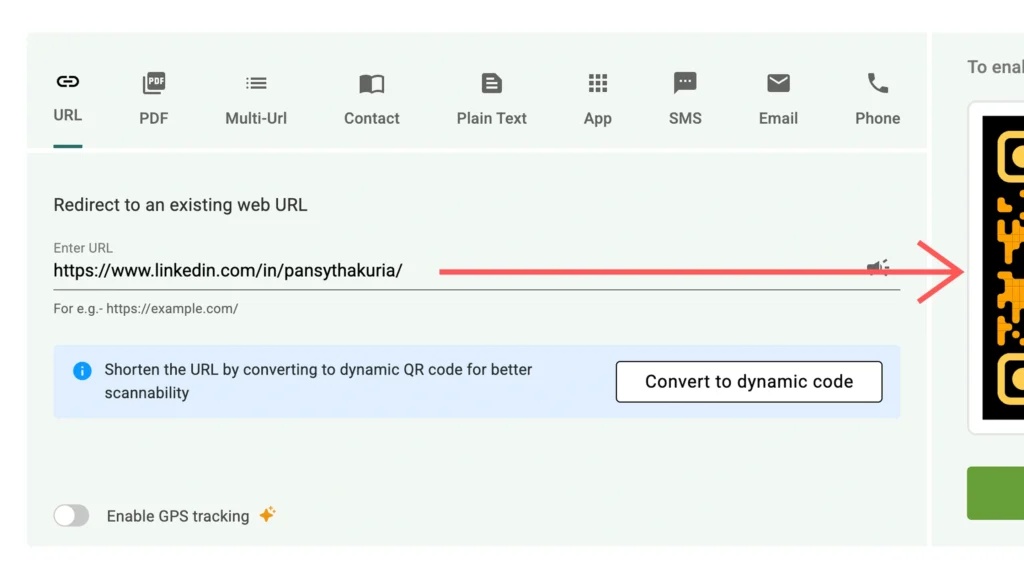 Generate your LinkedIn QR Code