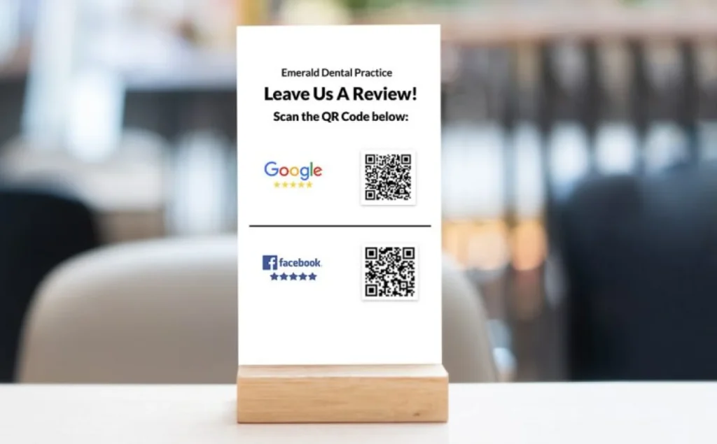 Google review QR code example - Emerald Dental Clinic, Oceanside, California