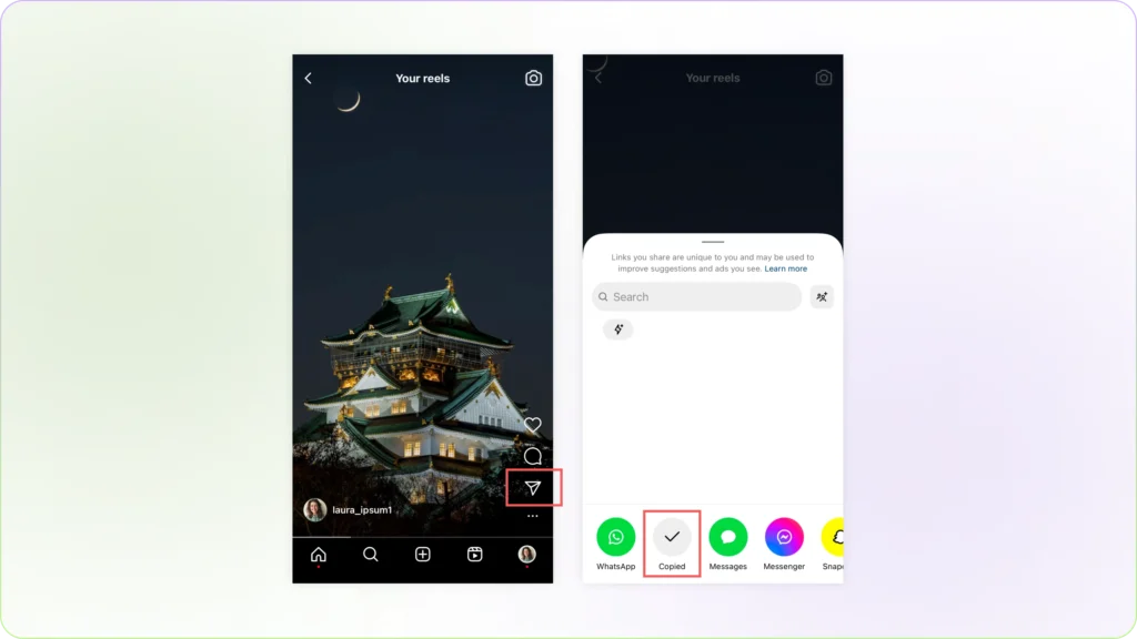 Share your reel or Instagram post