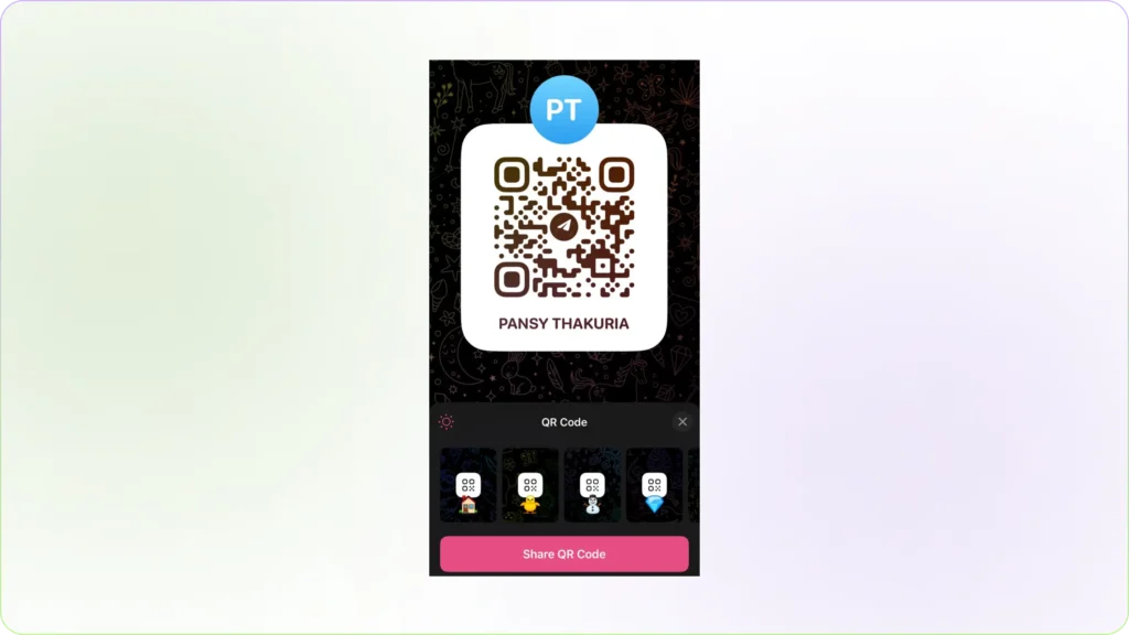 Access your Telegram profile QR Code