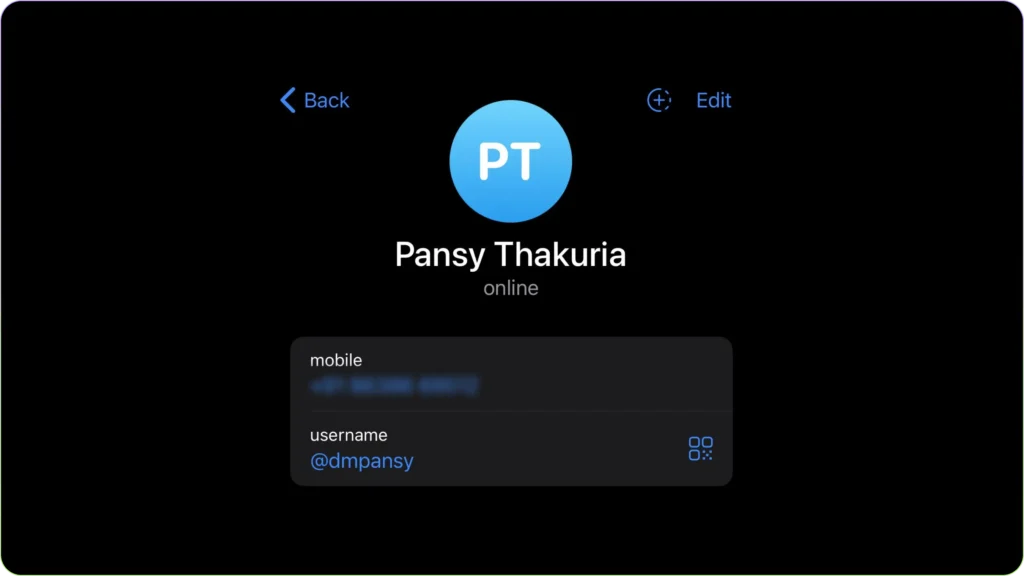 Create QR code for Telegram contact