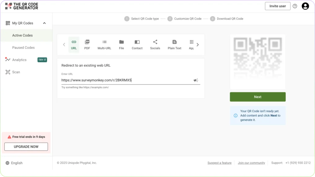 Create SurveyMonkey QR Code