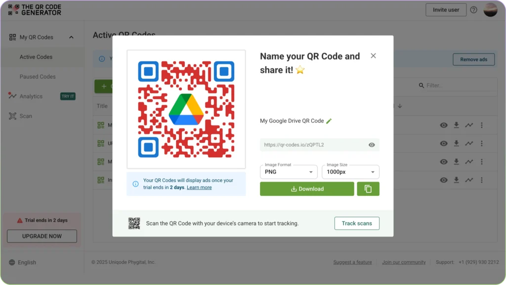 Download Google Drive QR