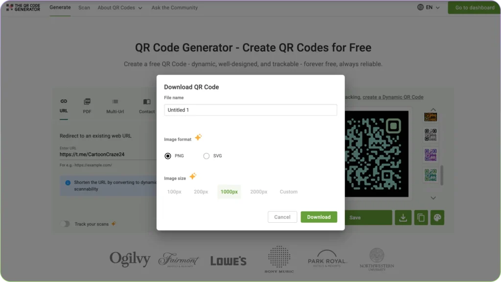 Download Telegram QR code
