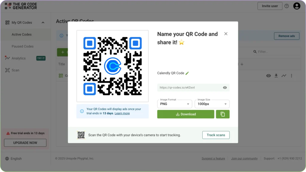 Download customized Calendly QR Code