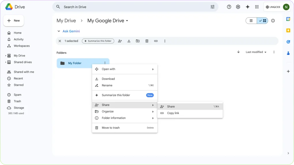 Get Google Drive shareable link