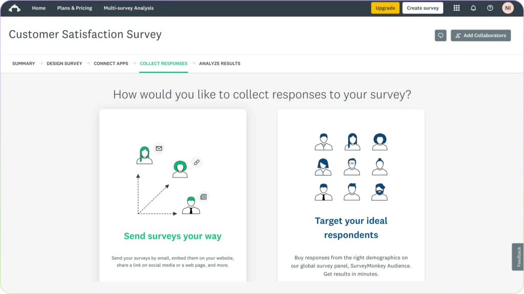 collect responses in SurveyMonkey