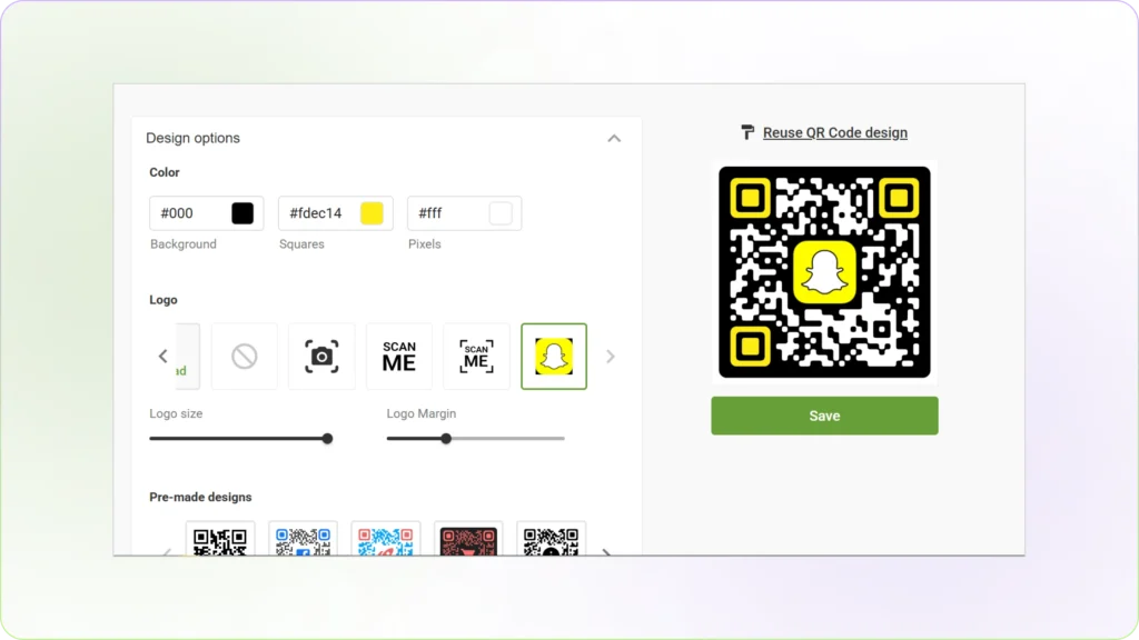 customize snapchat qr code