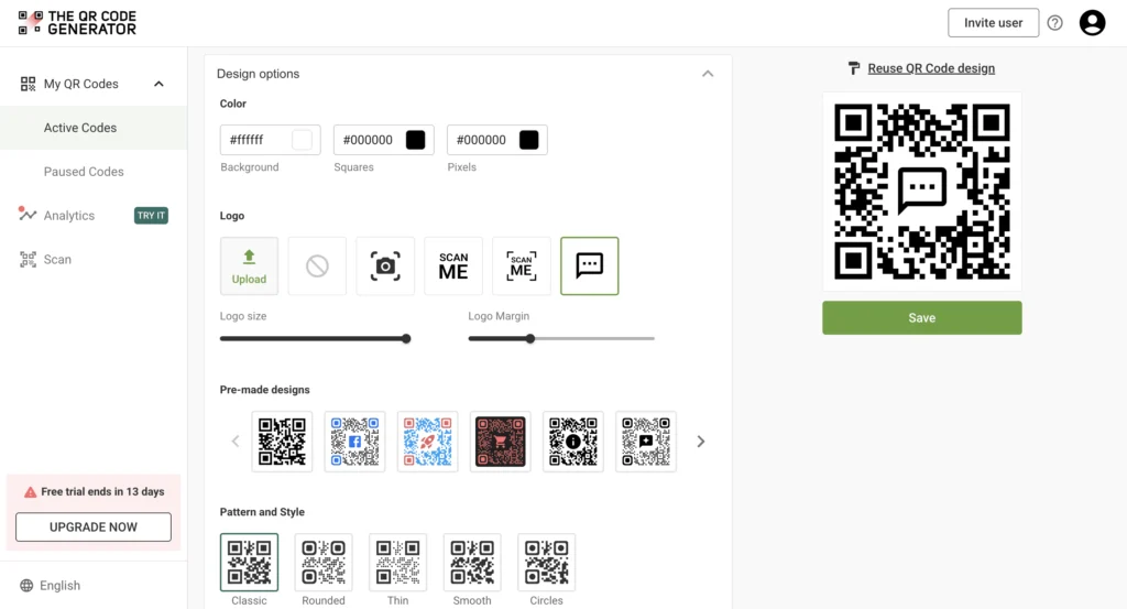 Customize SMS QR Code