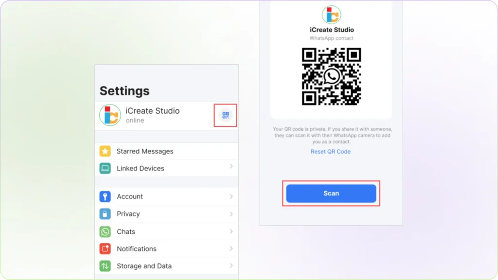 QR code for WhatsApp contact
