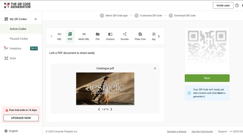 create qr code for a pdf document