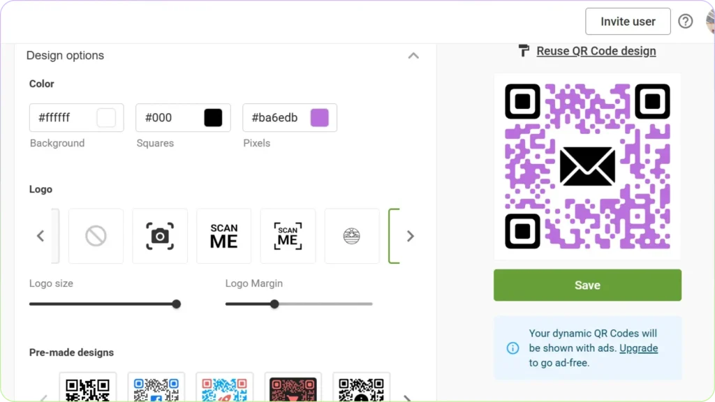 Customize your email QR Code