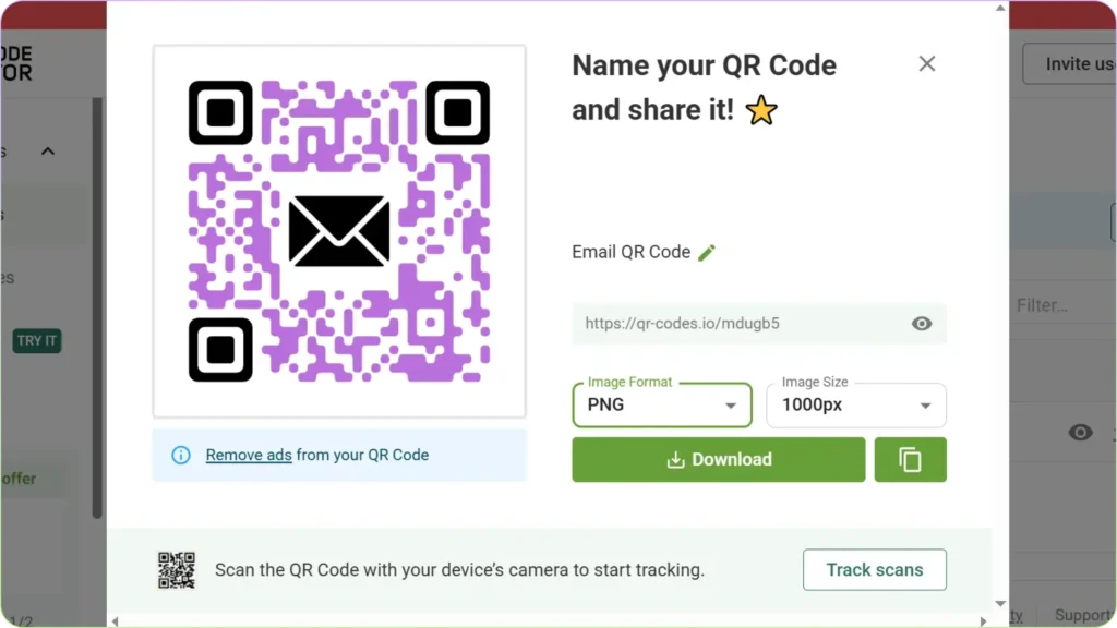 Download your email QR Code