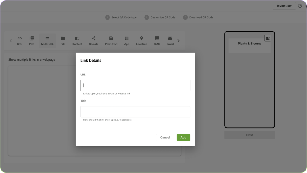 Provide link details