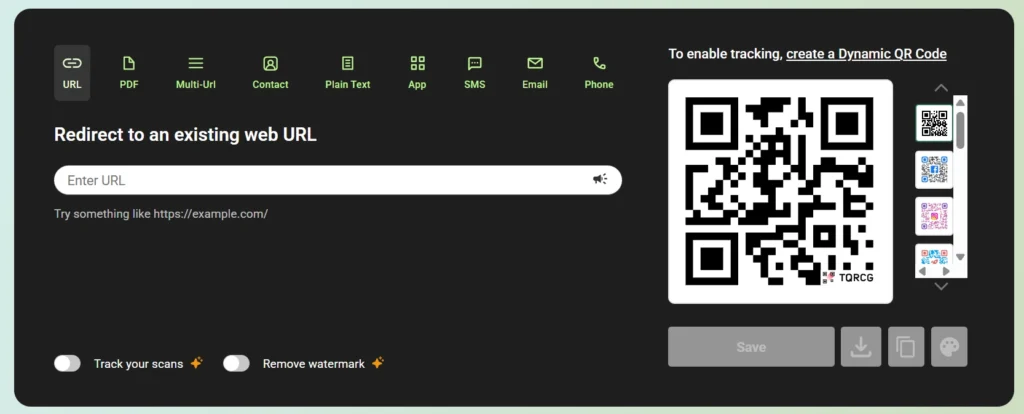 TQRCG QR code generator