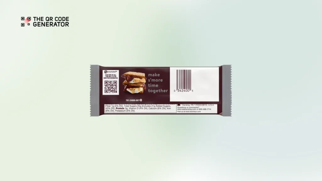 Hershey’s uses QR Codes on their product packaging