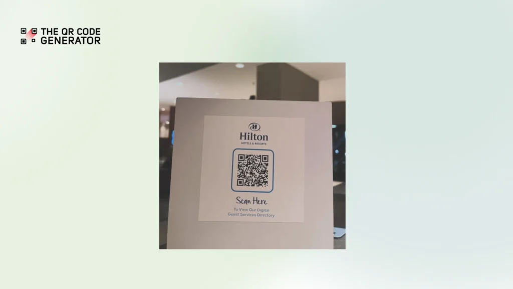 Hilton places QR Codes inside guest rooms