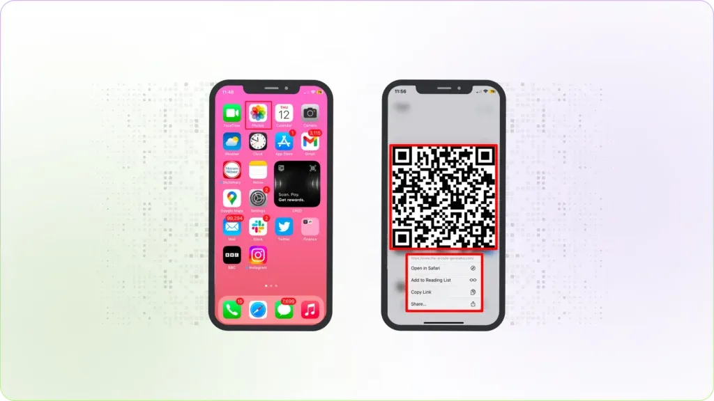 scanning a QR Code from a picture on your iPhone