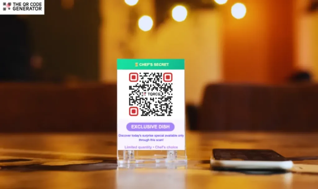 Chef’s special reveal with a QR Code