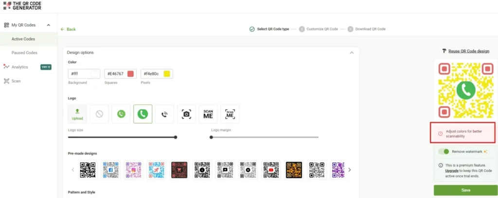 Colored QR Code Generator