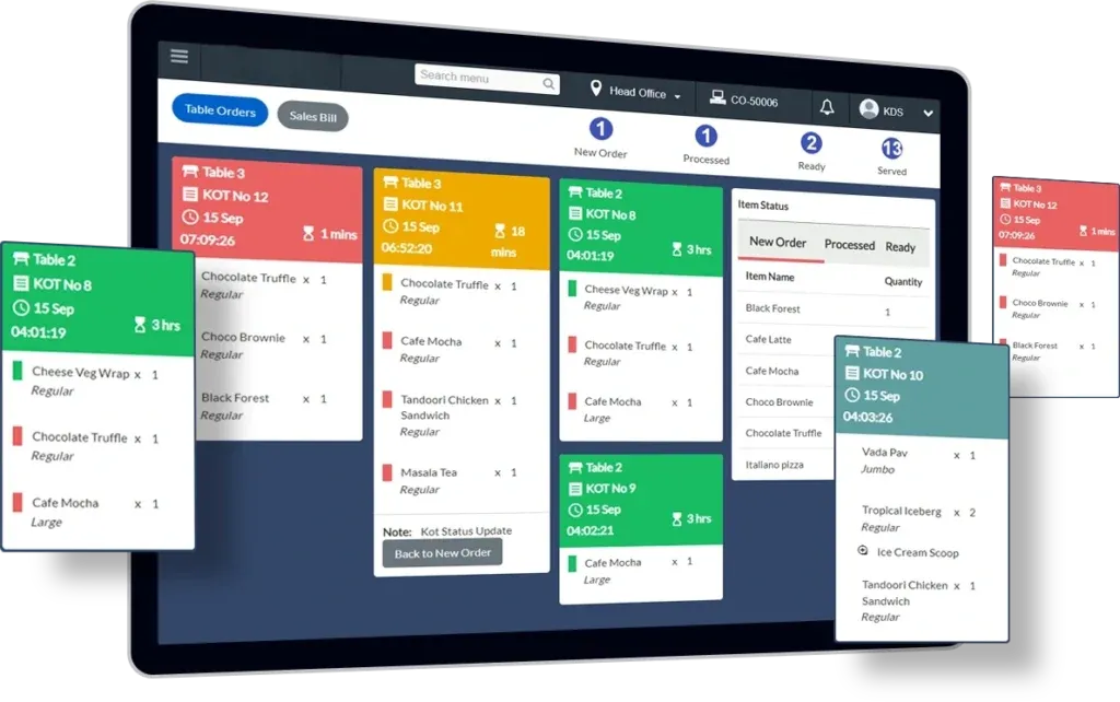 Orders go straight to a visible screen