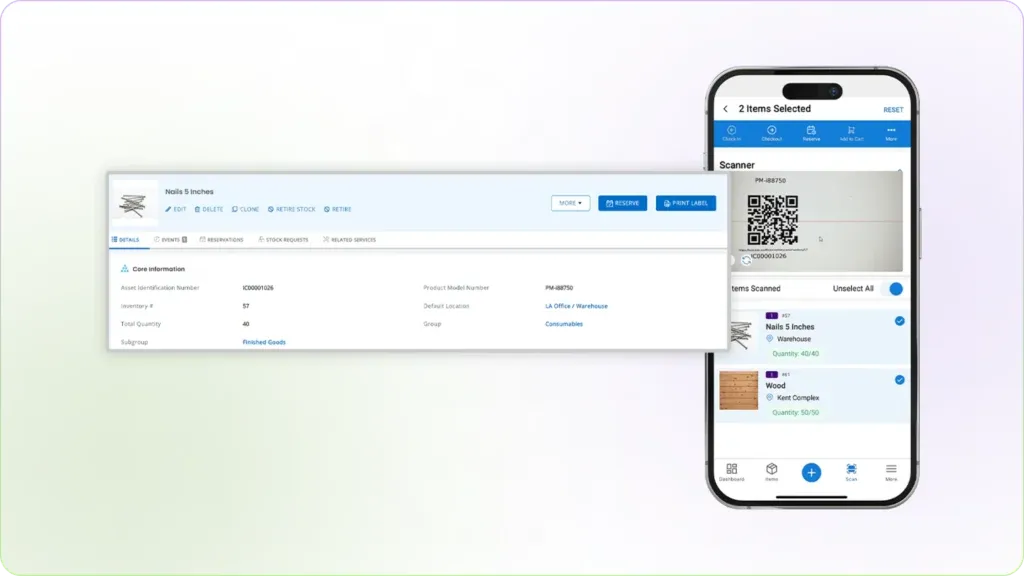 QR Code inventory management software - Ezo