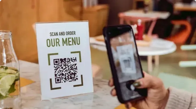 ordering food using QR code