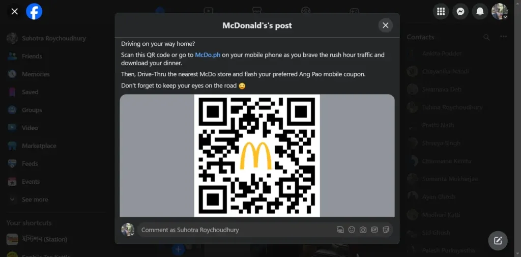 mcdonalds qr code example