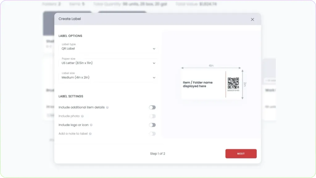 QR code inventory management software - Sorty