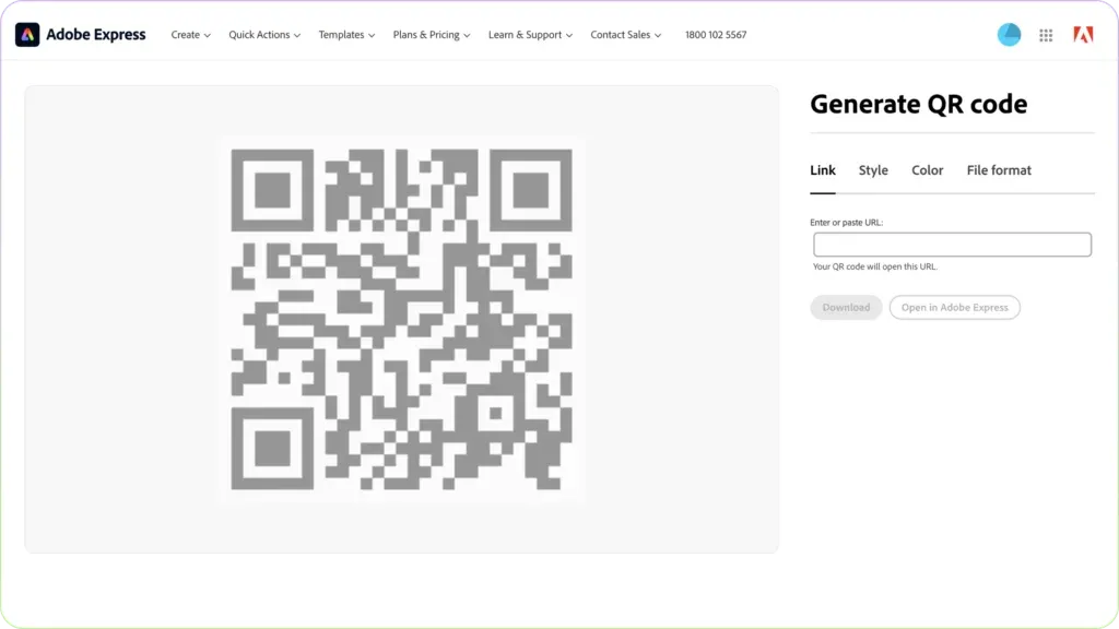 Adobe QR generator