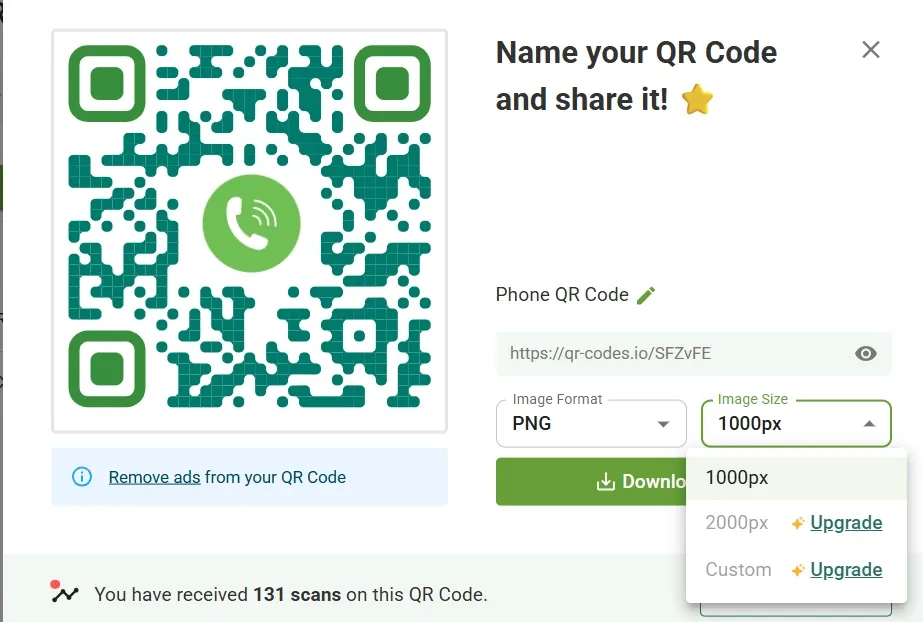 Download and deploy your QR Codes