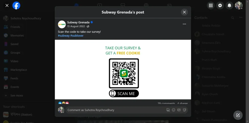 subway qr code example