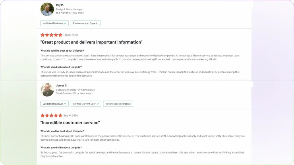 Uniqode user reviews