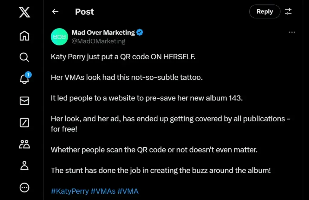 katy perry qr code example