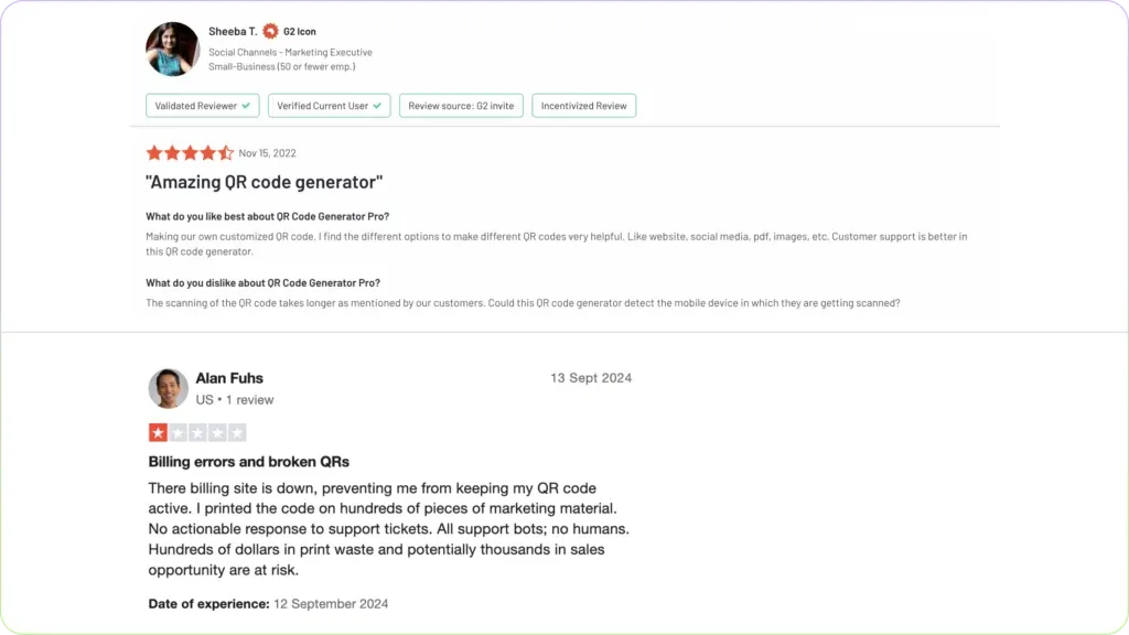 QR code generator reviews