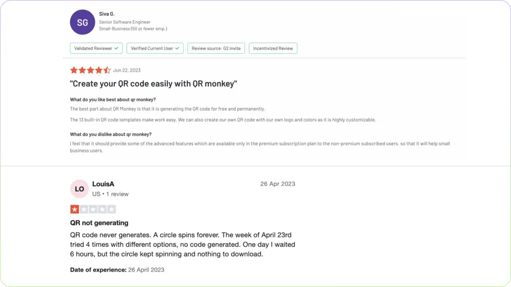 QR Monkey reviews
