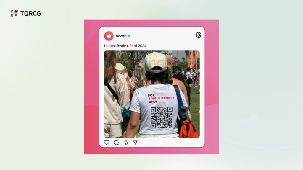 Tinder qr code on cloth