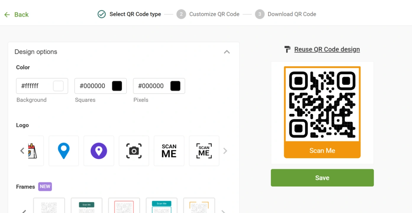 QR Code customization with logo and colors