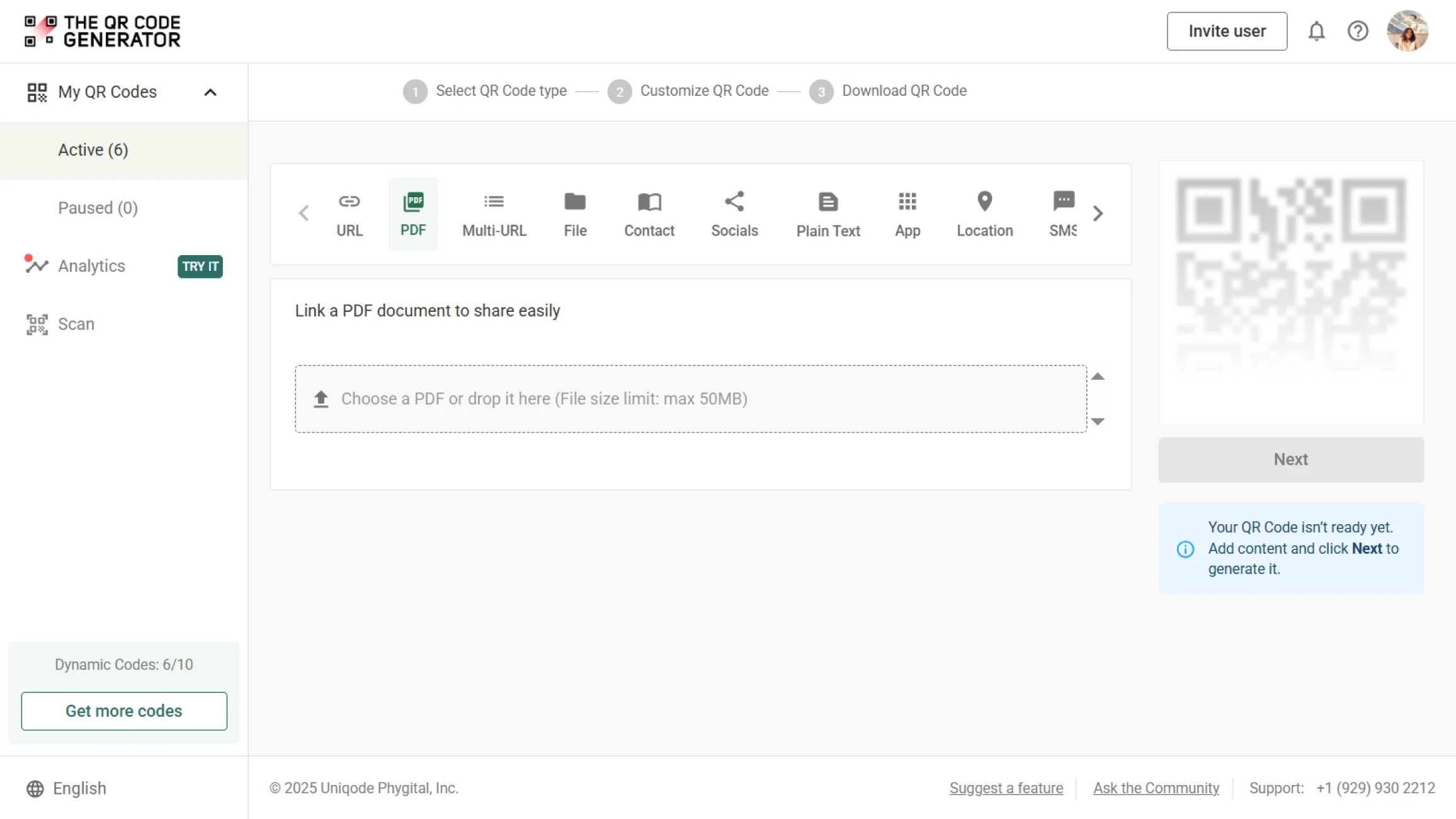 Log in to The QR Code Generator (TQRCG)