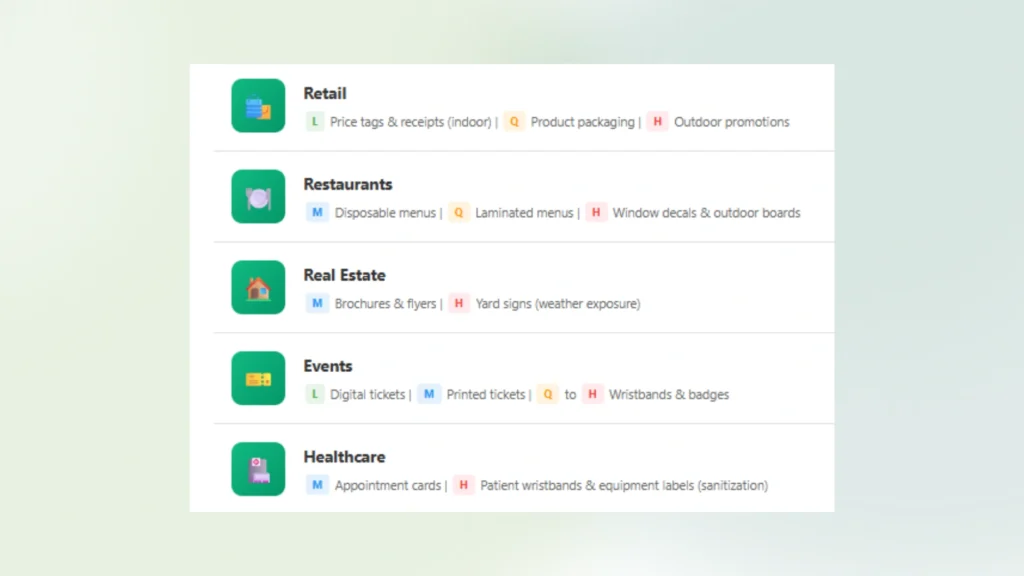 Industry-specific recommendations for error correction 