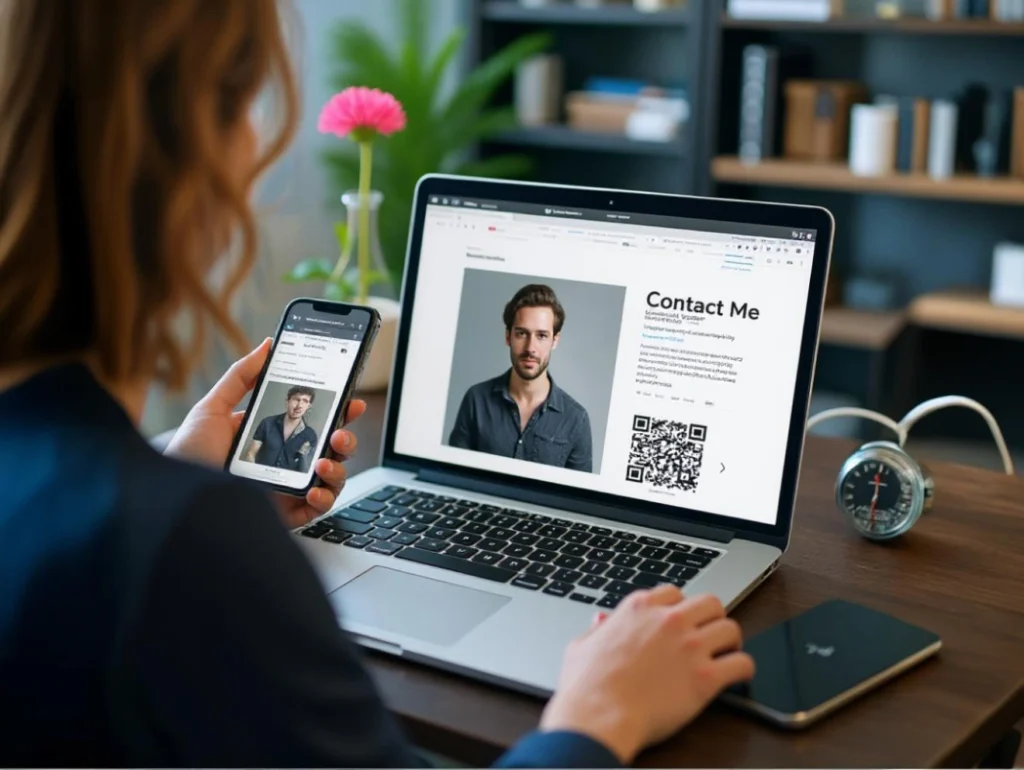 Share detailed digital business cards via QR Codes