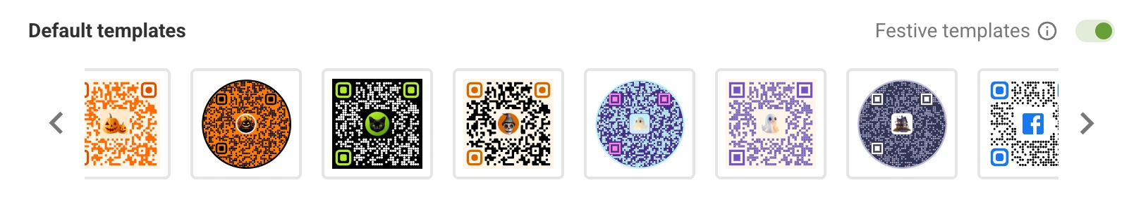 TQRCG QR Code template selection preview
