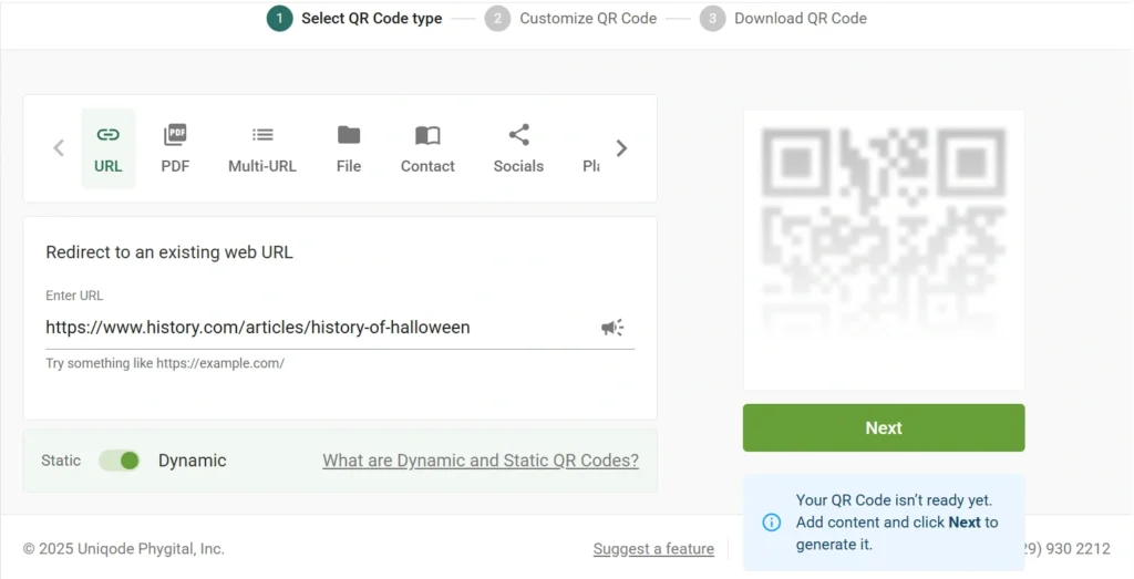 Choose the right QR Code type 