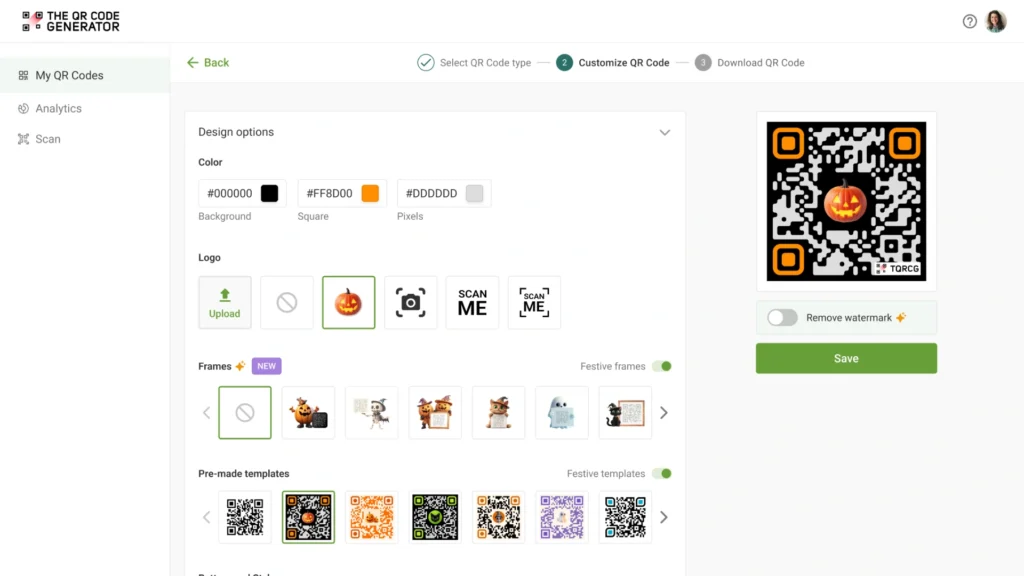 Customize Halloween QR Code
